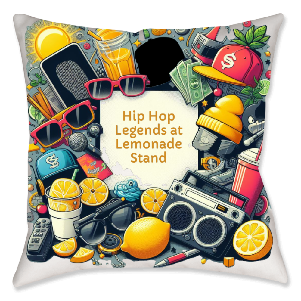 Hip-Hop Legends Lemonade Stand Pillow by David Biga