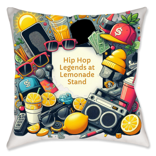 Hip-Hop Legends Lemonade Stand Pillow by David Biga