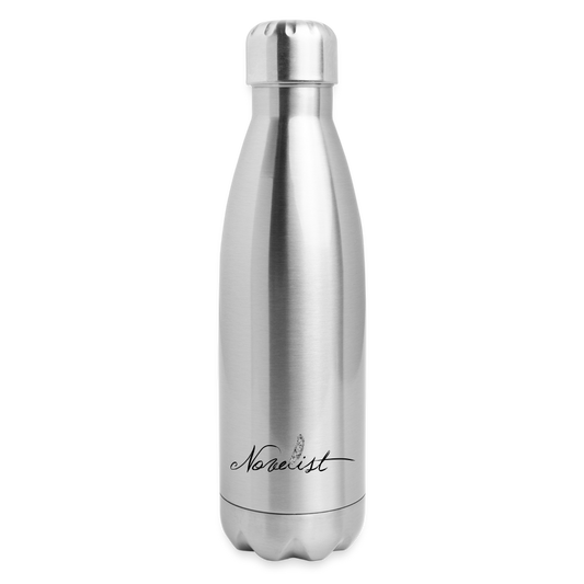 Insulated Stainless Steel Novelist Water Bottle - silver